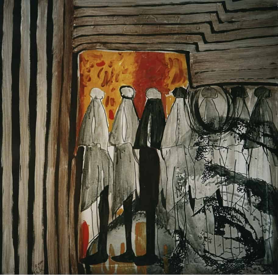 sklaven, acryl tusche, 80*80,1999